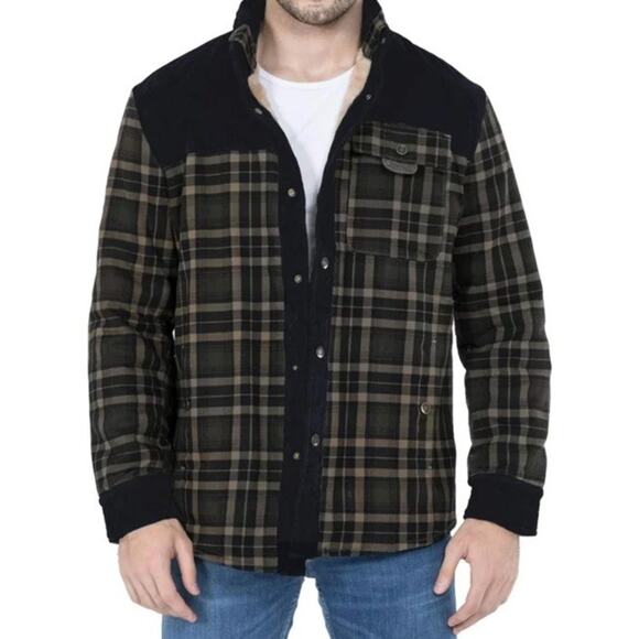 Niumike Men’s Outdoor Vintage 52 Plaid Flannel Button Down Shirt Jacket - Picture 9 of 11